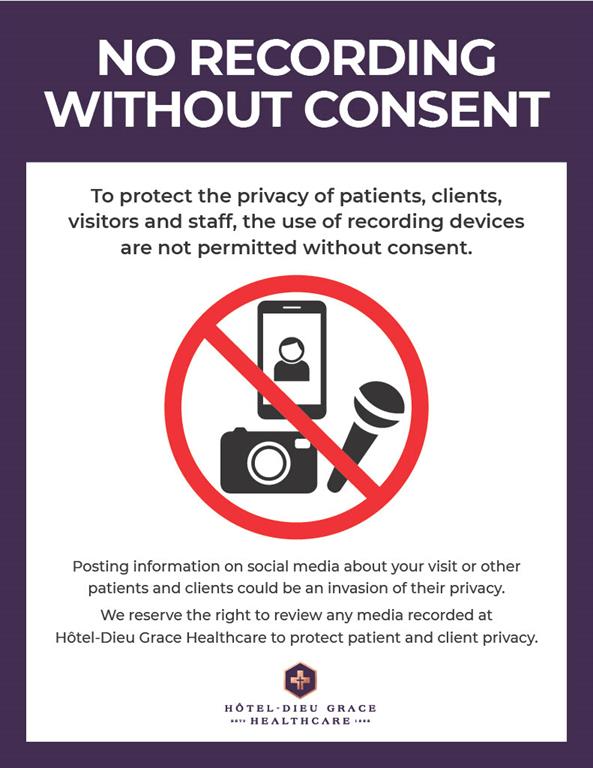 No recording without consent poster